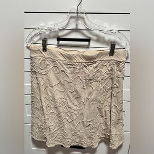 Max Studio Cream Textured Mini Skirt